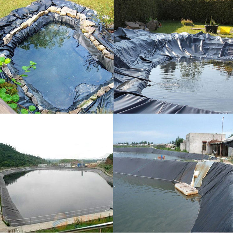 Black EPDM Rubber Pond Water Garden Liner Waterproof Impermeable Membrane Mat 1.7x2m 1.7x4m