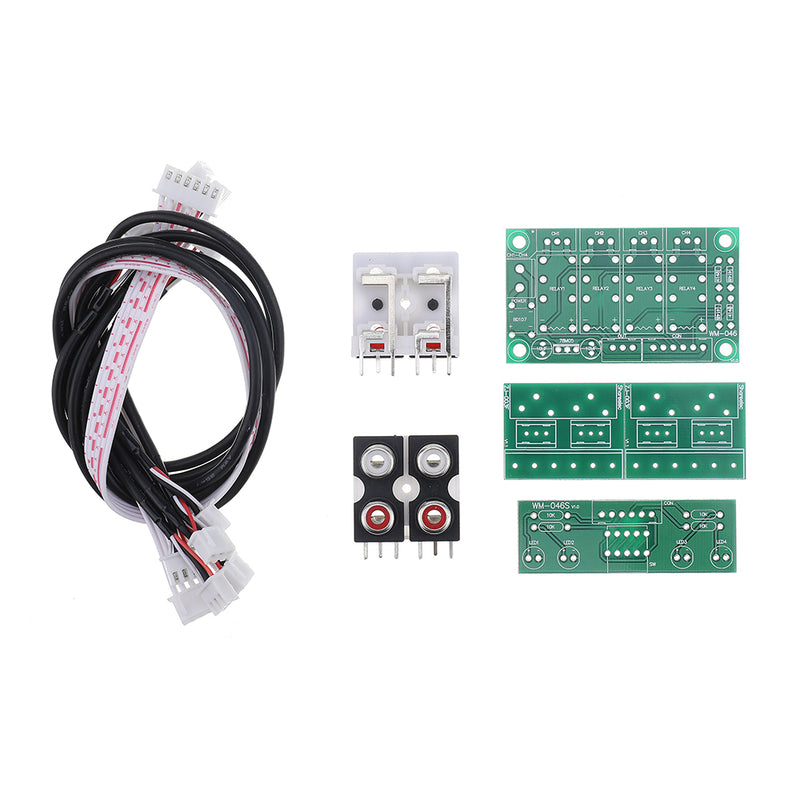 Relay 4-way Audio Input Signal Selector DIY Kit Switching RCA Audio Input Selection Board of Button Switch for Amplifier