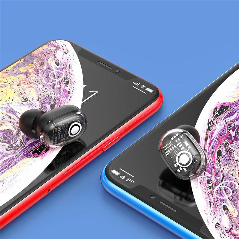 Bakeey M13C TWS bluetooth 5.0 Earphone LED Display Touch Control 1800mAh Power Bank Transparent Headphone with Mic