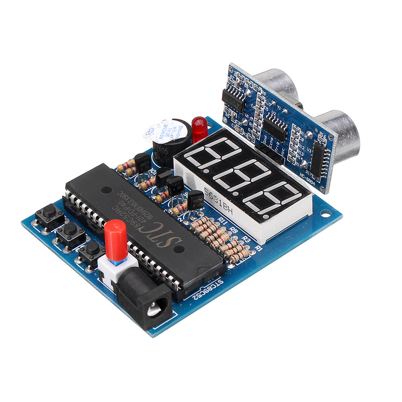 51Single Chip + HC-SR04 Ultrasonic Ranging Sensor Module Ultrasonic Range Finder Reversing Radar Alarm with Display