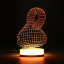 3D Illusion USB LED Night Light 7 Color Changing Desk Table Lamp Xmas Gift