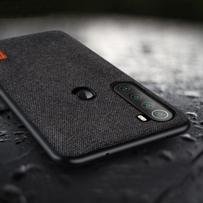 Bakeey Luxury Fabric Splice Soft Silicone Edge Shockproof Protective Case For Xiaomi Redmi Note 8T