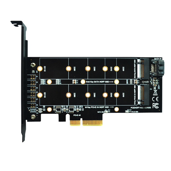 ITHOO PCENGFF-N05 PCI-E 4X to M.2 Key M+B Interface NVME M.2 SSD PCI-E Expansion Card 10Gbps for Desktop Computer