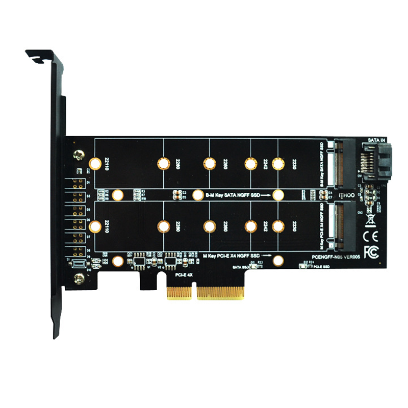 ITHOO PCENGFF-N05 PCI-E 4X to M.2 Key M+B Interface NVME M.2 SSD PCI-E Expansion Card 10Gbps for Desktop Computer