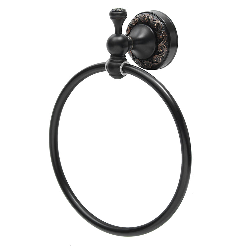 Antique Black Space Copper Towel Ring Holder Bathroom Wall Mounted Rack Hanger