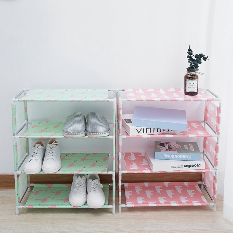 5 Layers Non-woven Shoe Rack Large Size Living Room Fabric Dustproof Cabinet Organizer Holder DIY Foldable Stand Shoes Shelf Bookshelf