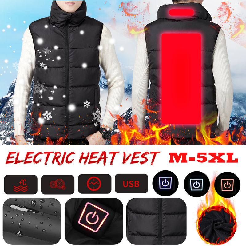 Electric Vest Heated Cloth Jacket USB Warm Up Heating Pad Body Winter Warmer Men