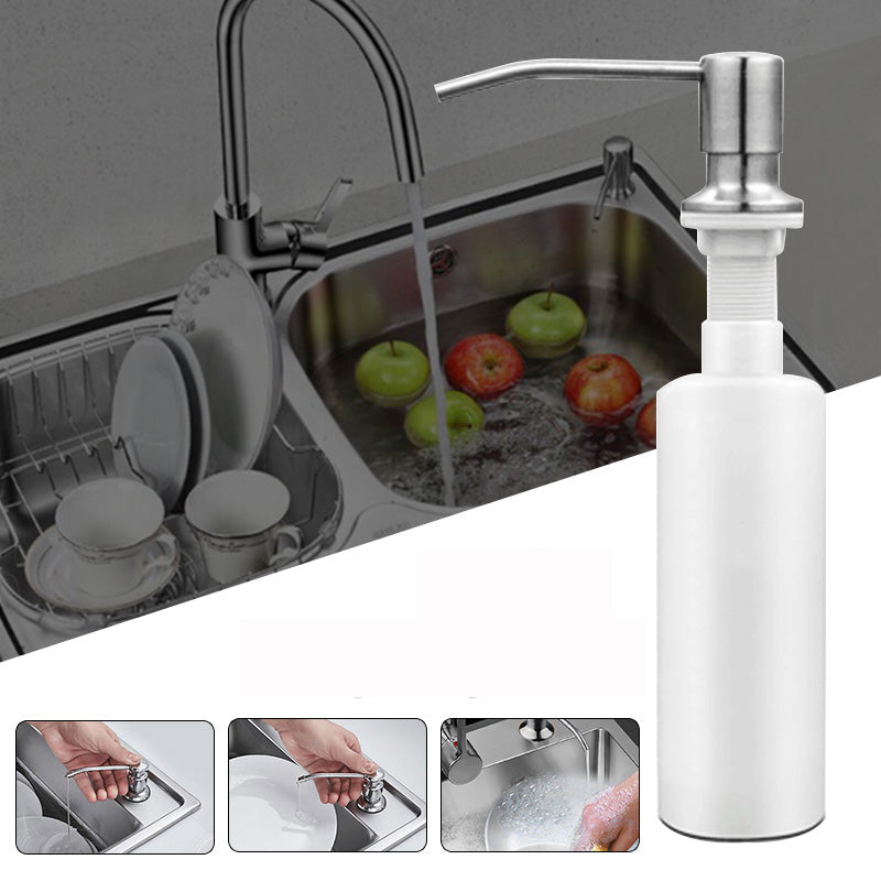 300ml Stainless Steel Sink-Mounted Liquid Soap Dispenser Kitchen Bathroom Bottle