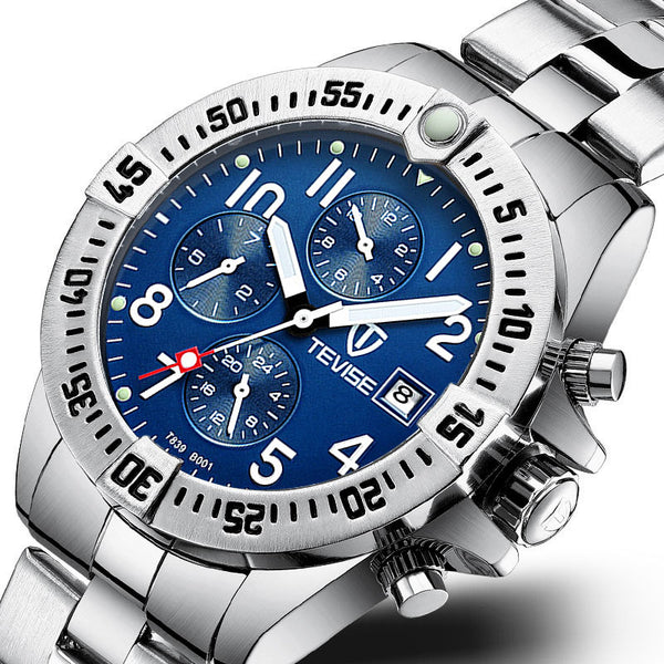TEVISE T839B Metal Case Multi Function Automatic Mechanical Watch Luminous Display Men Watch