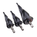 Drillpro 3 Flute Step Drill Bit TiAlN Coated HRC89 HSS-Co M35 Cobalt Step Drill 1/4 Inch Hex Shank
