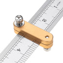 Woodworking Metric and Inch Parallel Line Scribe Ruler Positioning Measuring Ruler 300mm Precision Marking T-Ruler Woodworking Tool