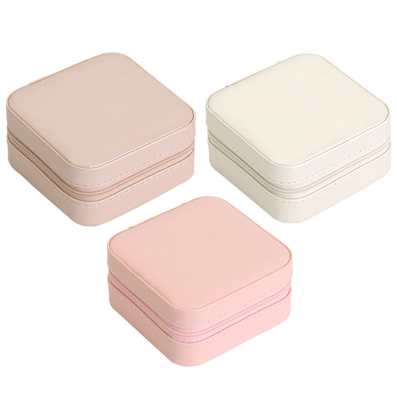 Travel Cosmetic Leather Jewelry Box Necklace Ring Storage Case Organizer Display Stand