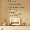 60X56CM In This House English Letter Proverbs Wall Stickers Home Decoration