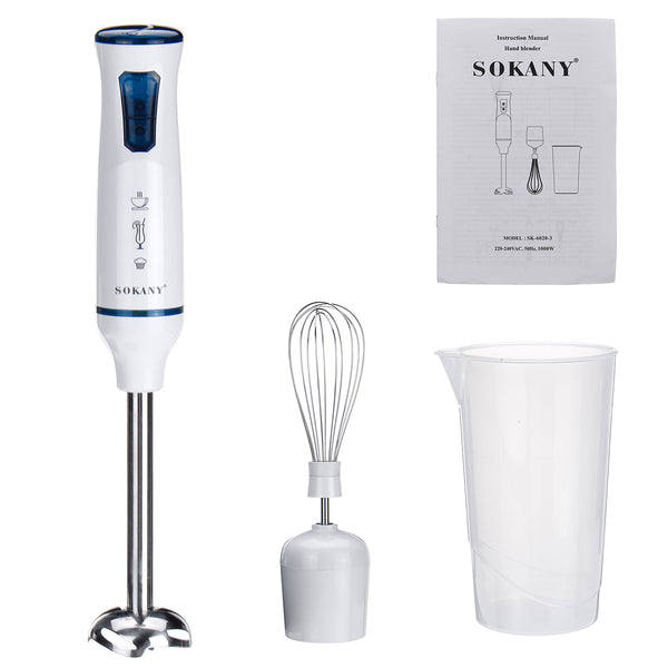 Sokany 3IN1 1000W Electric Stick Hand Blender Mixer Baby Food Processor Set Chopper Juicer
