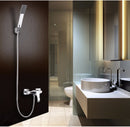 Square Hand Shower Head Hand-held Spray Mixer Set Head & Hose & Bracket Kits Bathroom