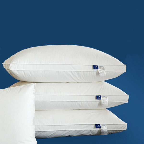 Honana PT-303 100% Feather Velvet Cotton Filled Bedding Soft Pillow White Healthy Nursing Neck Hotel Pillow