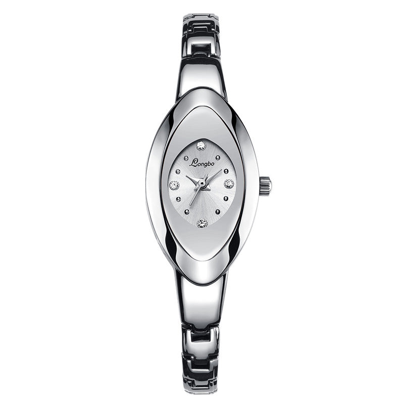 LONGBO 80460 Simple Crystal Dial Waterproof Elegant Crown Fashion Ladies Dress Women Full Steel Quartz Watch
