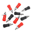 Excellway 10Pcs 4mm Banana Socket Nickel-plated Link Post Nut Banana Plug Jack Connector Red Black