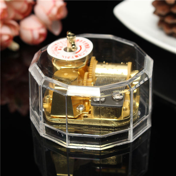 Acrylic Gold Wind Up Music Box:Castle In The Sky