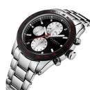 CURREN 8016 Decorative Three Dials Full Steel Quartz Watches Business Style Men Wrist Watch