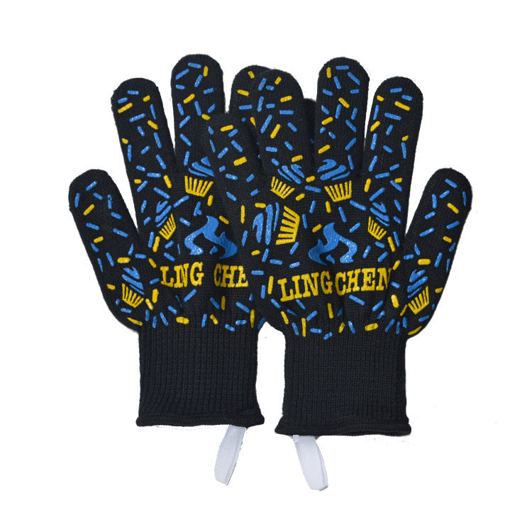 1pc Silicone and Cotton High Temperature Resistant Heat-resistant Useful Bacon Microwave Oven Glove