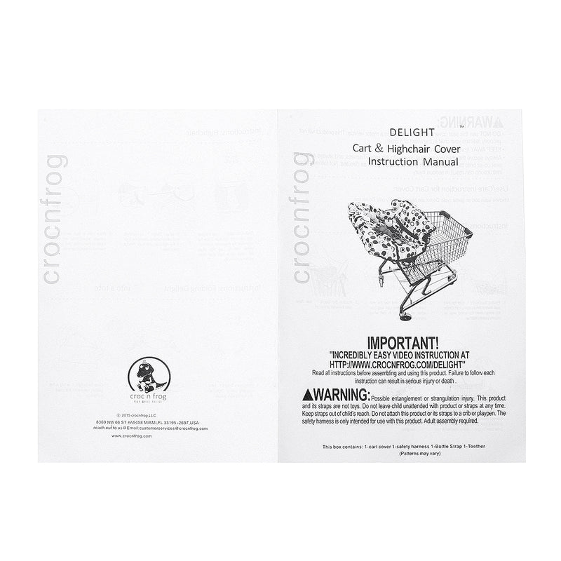 Baby Kids Shopping Cart Cover Cushion 2-in-1 High Chair Cover Machine Washable Folds Into Compact Carry Bag for Boy or Girl