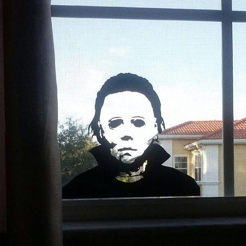 Halloween Decoration Removable Glass Window Wall Stickers Creepy Terror Black Decor Sticker