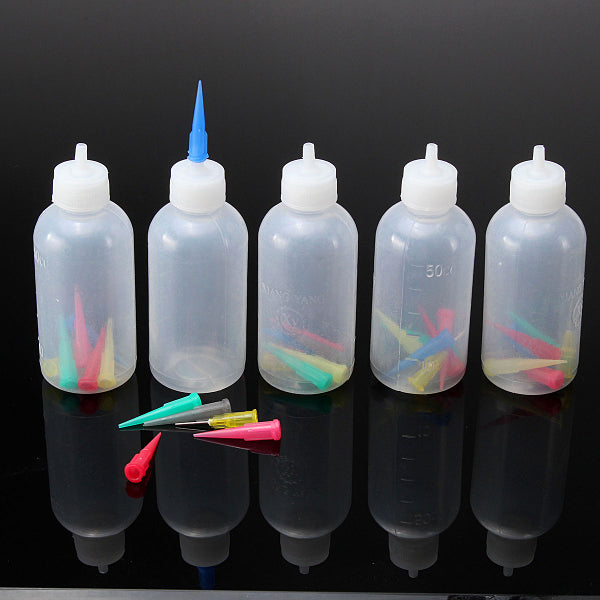 5Pcs 9.5X3.5CM Plastic Jam Painting Squeeze Bottles with Nozzles