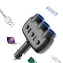 USLION 3in1 3.1A LED Digital Display Dual USB 3 Socket 12-24V Multi-Function Car Charger Splitter for Phone DVR Mp3 Car Refrigerator