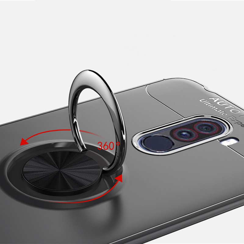 Bakeey Shockproof Thin Back Cover Protective Case with Finger Ring Holder for Xiaomi Pocophone F1