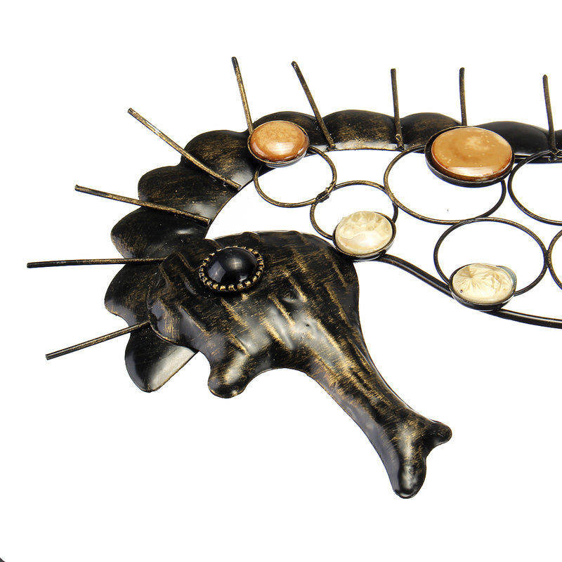 Hippocampus Iron Metal Craft Garden Hanging Wall Art Ornament Home Decorations