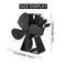 4 Blade Stove Fan Blades Heat Powered Stove Fan Eco Friendly Wood Log Burner Thermometer Fan