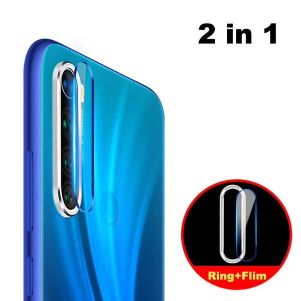 Bakeey Xiaomi Redmi Note 8 Anti-scratch Aluminum Metal Circle Ring + Tempered Glass Rear Phone Lens Protector