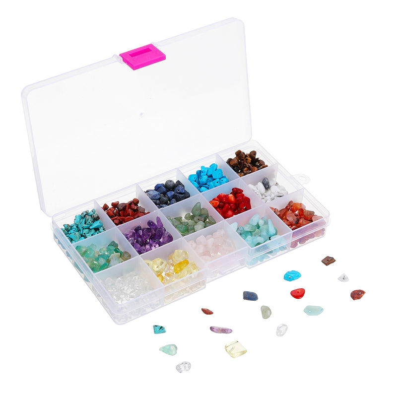 5-8mm Natural Quartz Crystals Loose Beads Strands Boxed Mix Assortment Healing Gemstone