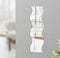 Honana DX-Y1 6Pcs Cute Silver DIY Waves Mirror Wall Stickers Home Wall Bedroom Office Decor