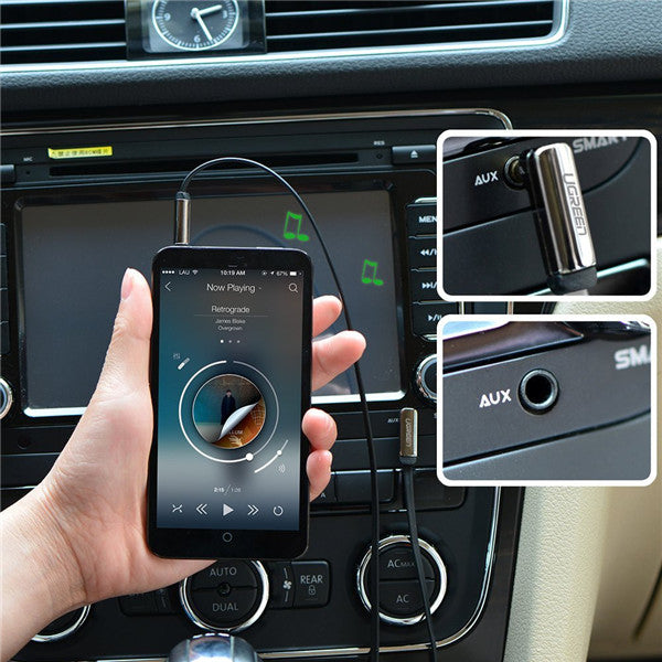 Ugreen AV119 3.5mm Aux Audio Flat Cable 90 Degree Right Angle 1m 1.5m