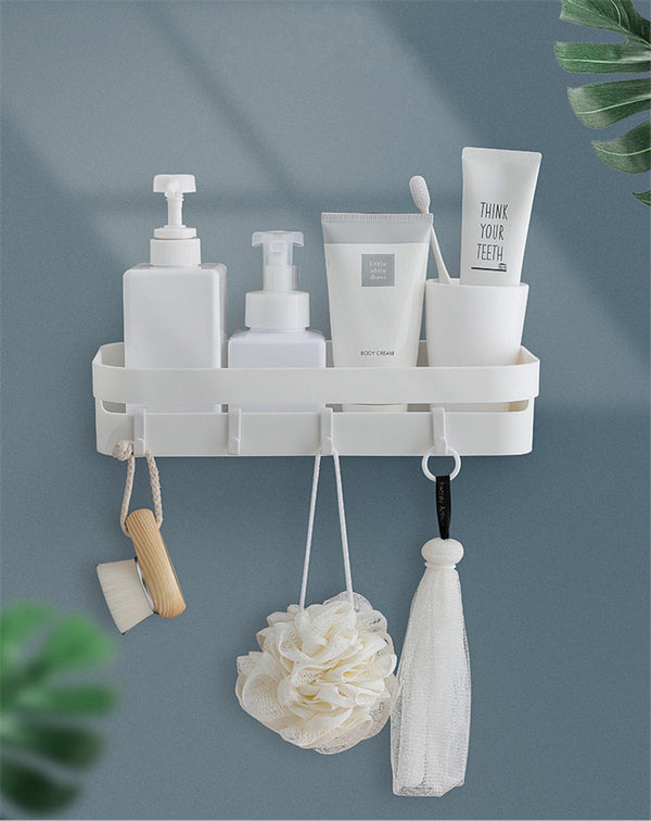 Adhesive Storage Rack Wall Mount Shower Shelf Storage Rack Bathroom Kitchen Organizer Accessories