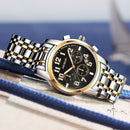 Aesop 1008G Classic Business Style 3ATM Waterproof Men Watch Leather Strap Quartz Watch