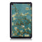 Tri-Fold Pringting Tablet Case Cover for New F ire HD 7 2019-Apricot blossom