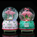Creative Crystal Flamingo Musical Snow Globe Music Box Valentine's Birthday Gift