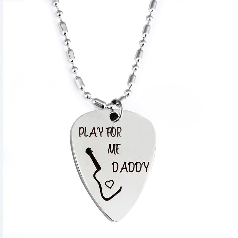 1Pcs Stainless Steel Guitar Picks with Keychain or Pendant Necklace