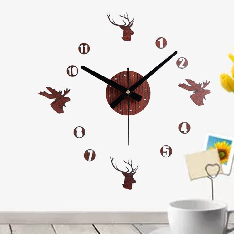 Emoyo EDIY009 Creative Large DIY Wall Clock Modern 3D Wall Clock With Mirror Numbers Stickers For Home Office Decorations