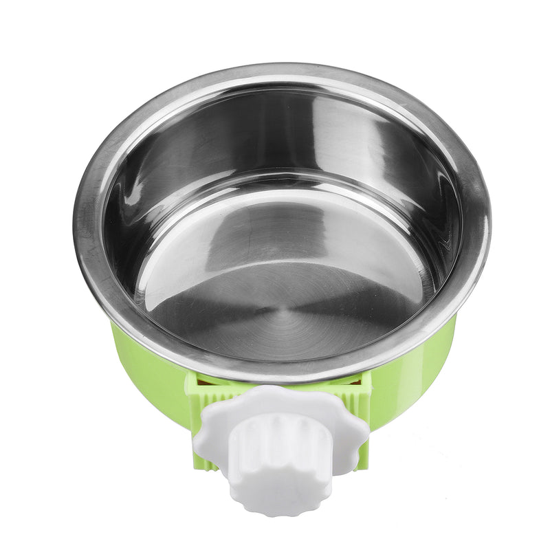 5cm Stainless Steel Hang-on Bowl For Pet Dog Cat Crate Cage Outdoor Food Dish Food Water Bowl