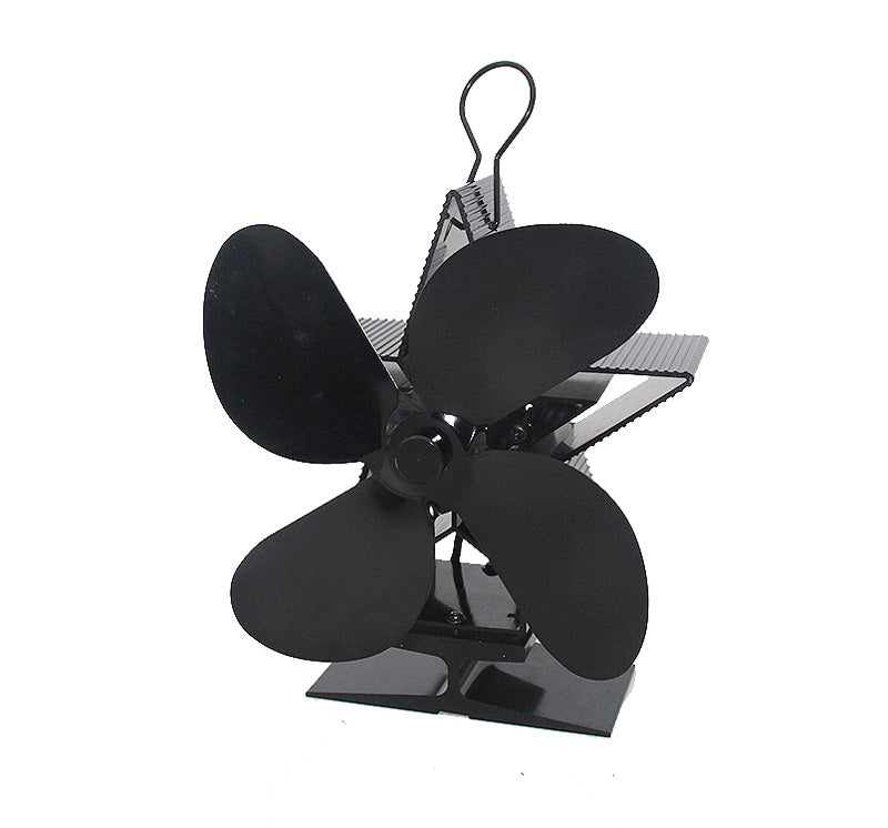 4-Blade Heat Powered Stove Fan for Wood/Log Burner/Fireplace Increases More Warm Air Eco-Friendly Household Fireplace Fan