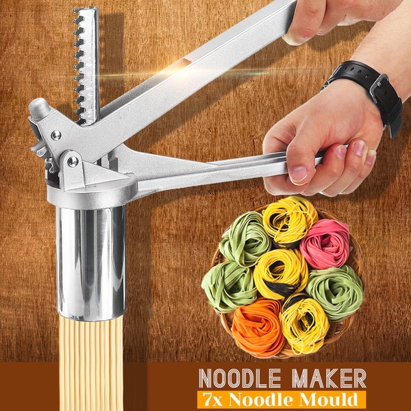 7 Mold Stainless Steel Fresh Pasta Manual Noodle Maker Meat Press Kitchen Party