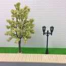 5Pcs Model Railway Train Lamp Post Street Light 1:100 HO Scale LED Scenery
