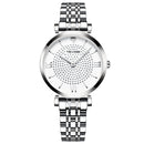 TEVISE T09 Waterproof Simple Style Women Wrist Watch Full Steel Band Quartz Watch