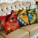 Honana BX National Flag With Eye Pattern Luxury Cushion Cover Throw Pillow Case Pillow Covers
