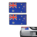 2Pcs Aluminum Alloy 3D Badge Austrlia Australian Flag Pattern Sticker Emblem Decoration