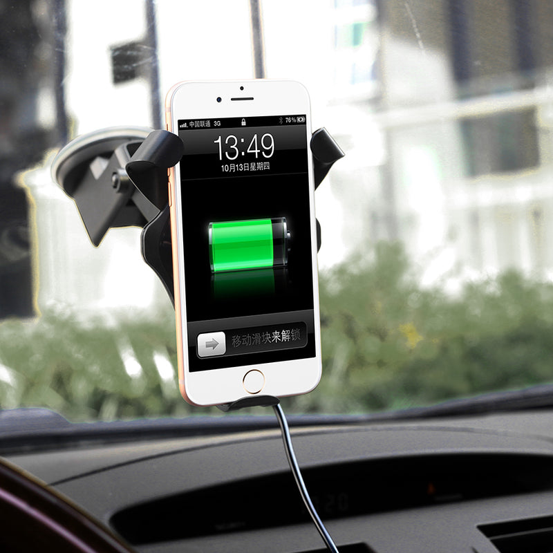 Bakeey Qi Wireless Car Suckers Cup Air Vent Mount Desktop Holder Fast Charger for iPhone X S8 Note 8